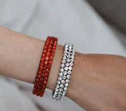 Dansebutikken Røde rhinsten armbånd
