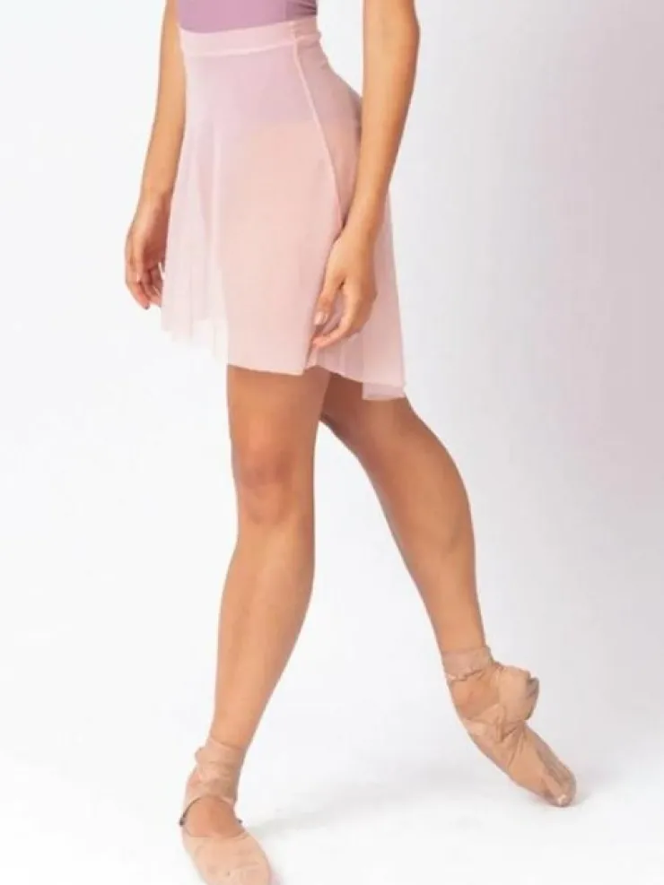 Dame Dansebutikken Rosa pull on mesh skørt fra Mara Dancewear