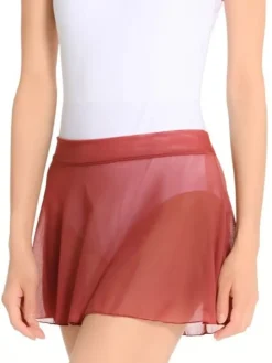Dame Dansebutikken Seré bordeaux pull on mesh skørt