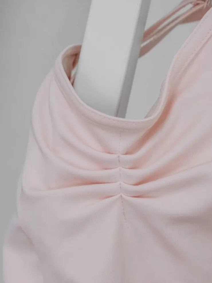 Dame Dansebutikken Seré rosa dragt m. rynkedetaljer og justerbare stropper