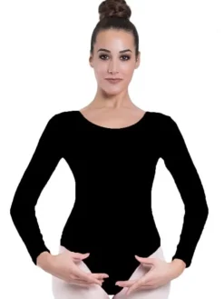Dame Dansebutikken Seré sort dragt m.lang ærme ballet/gymnastik