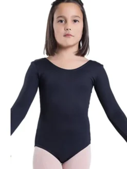 Børn Dansebutikken Seré sort dragt m.lang ærme ballet/gymnastik