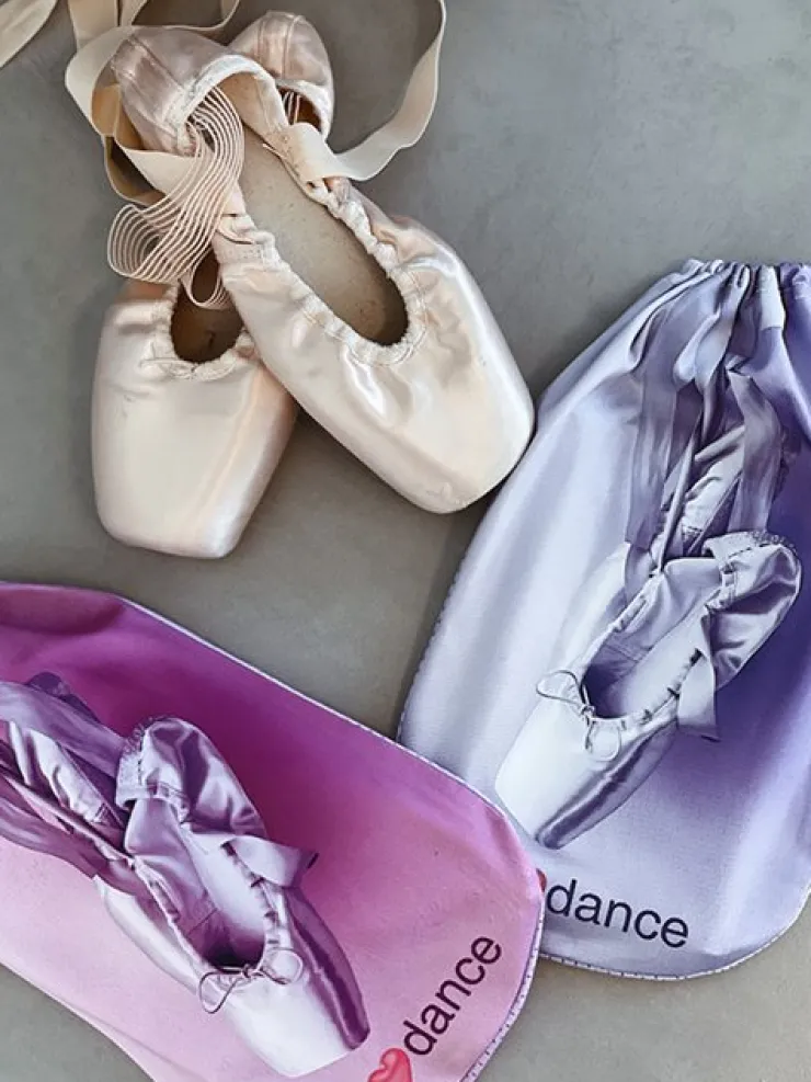 Dansebutikken Sko pose pink til balletsko I love dance