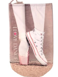Dansebutikken Sko pose til balletsko med tåsko og sneakers print