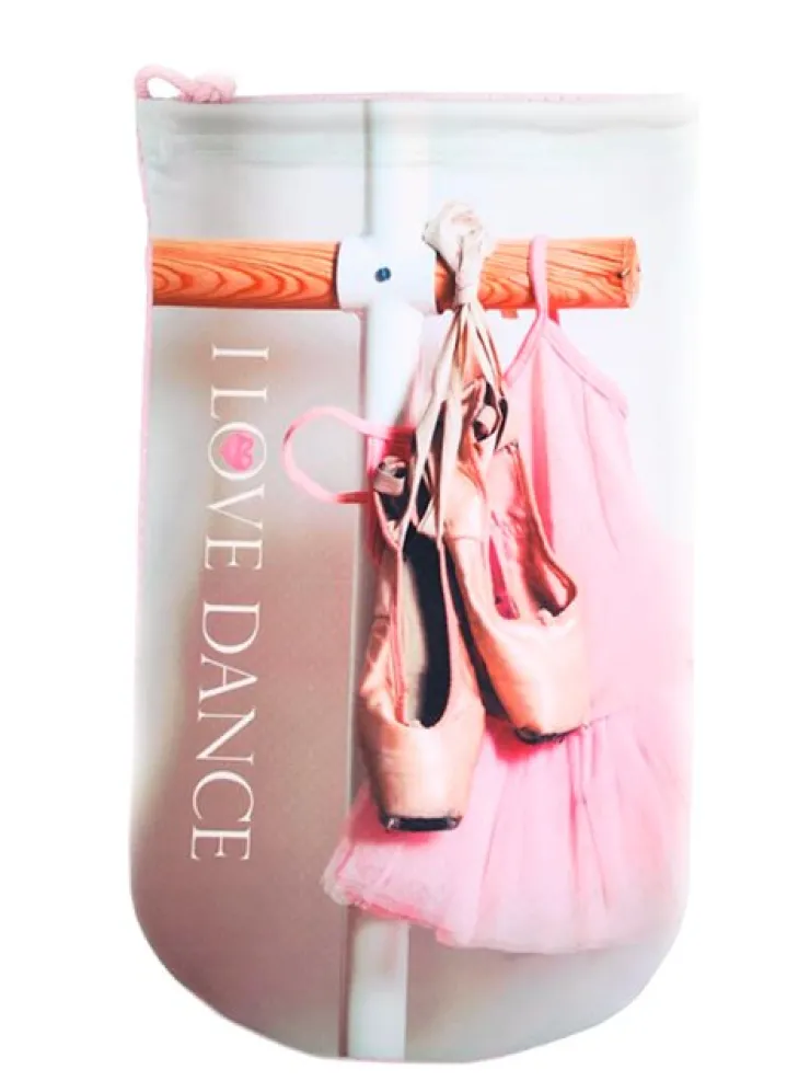 Dansebutikken Sko pose til balletsko med print og rosa net