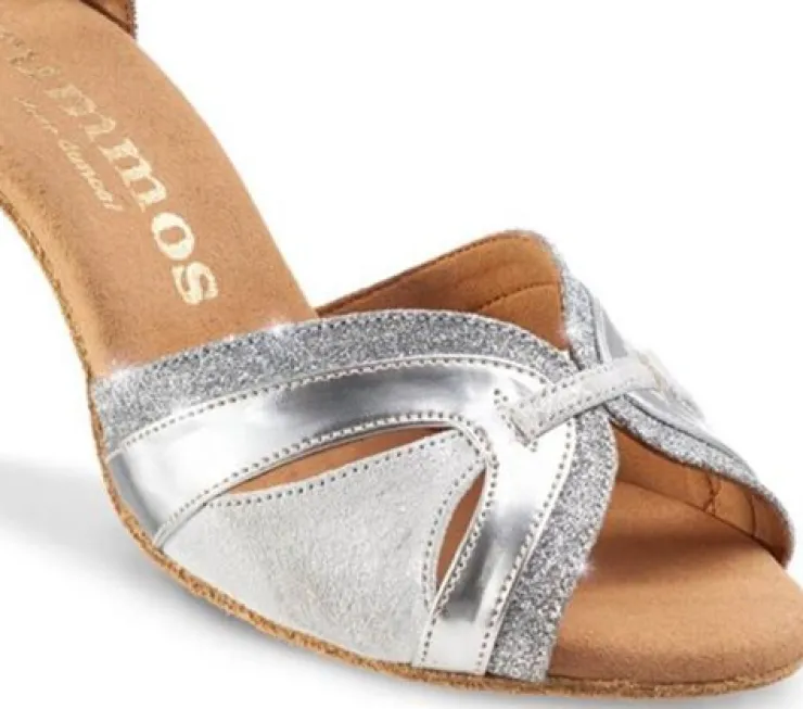 Dame Dansebutikken Sølv dansesko 5 cm hæl Rummos