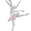 Børn Dansebutikken Sølv halskæde balletdanser rosa tutu sugar plum fairy