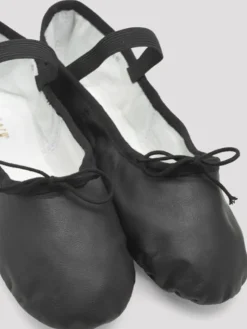 Dansebutikken Sort balletsko/springsko skind m. fuldsål Bloch