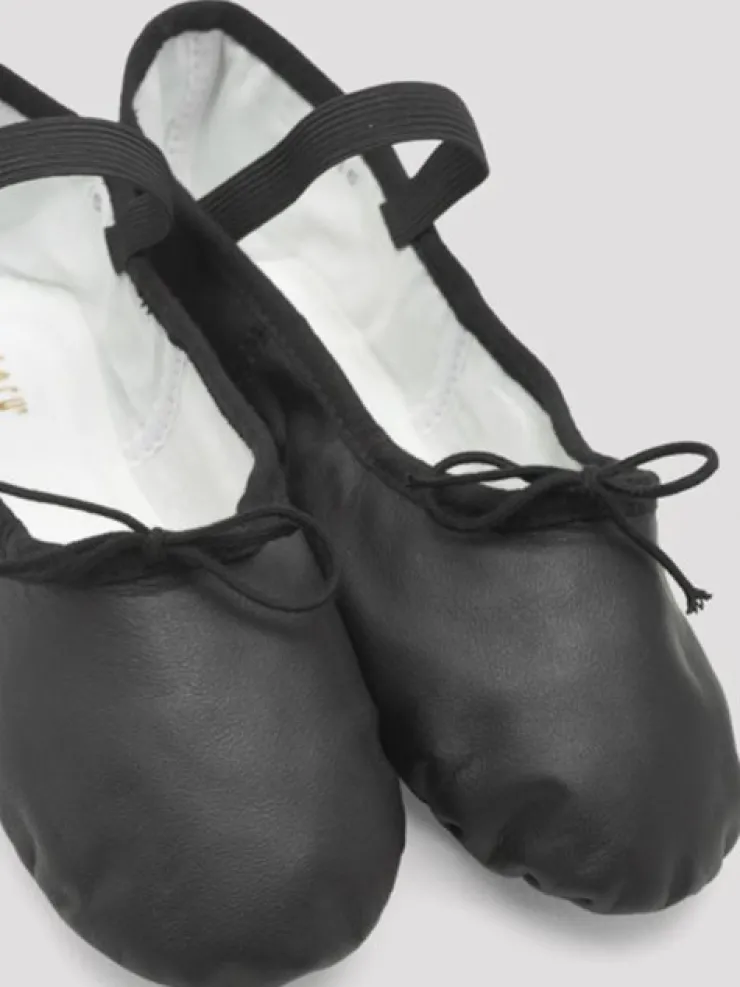 Dansebutikken Sort balletsko/springsko skind m. fuldsål Bloch