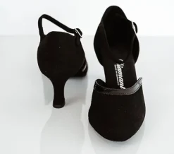 Dame Dansebutikken Sort dansesko fra Diamant i ruskind og lak