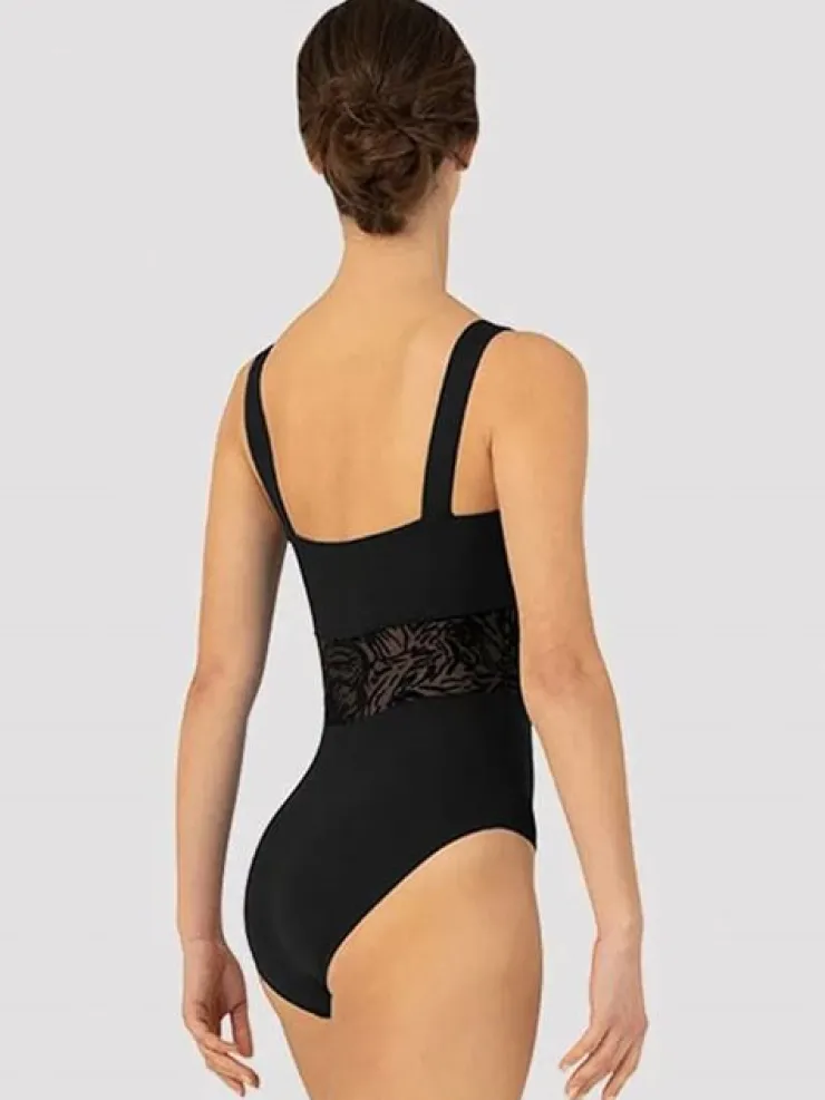 Dame Dansebutikken Sort dragt med smuk mesh detalje Bloch