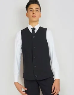 Dansebutikken Sort lang vest til herrer - Ready4dance