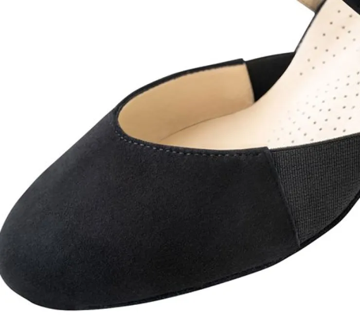 Dame Dansebutikken Sort lav ruskinds dame dansesko Werner Kern - Ronja