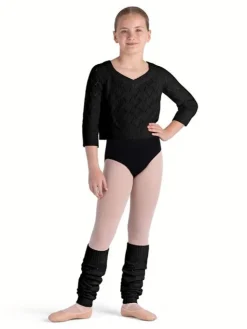 Børn Dansebutikken Sort striktrøje i bomuld til piger Bloch