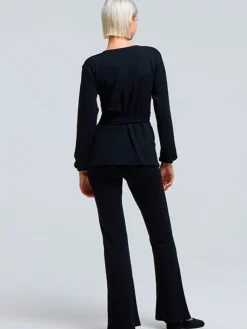 Dansebutikken Sort Tempsdanse lang Crossover bluse