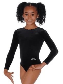 Dansebutikken Sort velour basic gymnastikdragt piger The zone