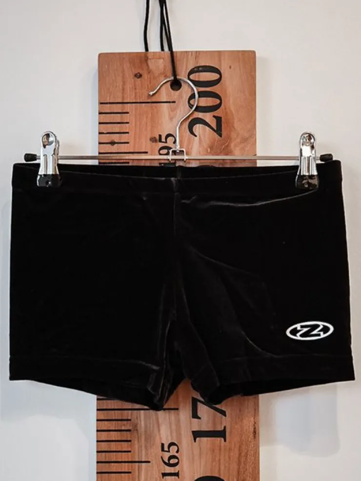 Dansebutikken Sorte basic velour shorts til piger gym The zone
