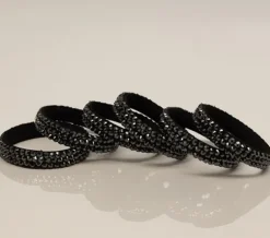 Dansebutikken Sorte rhinsten armbånd