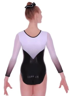 Dansebutikken Sort/hvid skinnende gymnastikdragt piger The zone