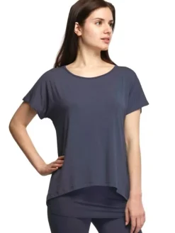 Dansebutikken Temps danse navy bambus yogabluse