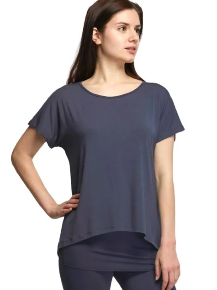 Dansebutikken Temps danse navy bambus yogabluse