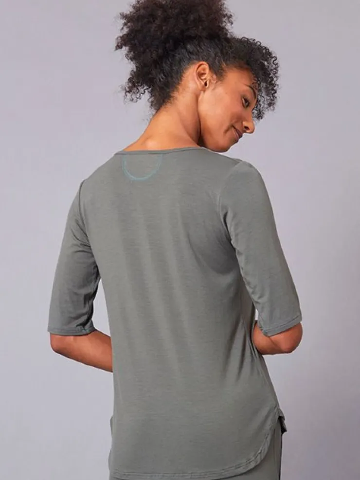 Dansebutikken TempsDanse khaki grøn bambus t-shirt