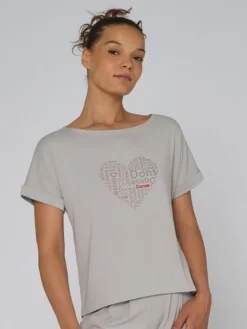 Dansebutikken Tempsdanse lys viscose t-shirt til dans med logo