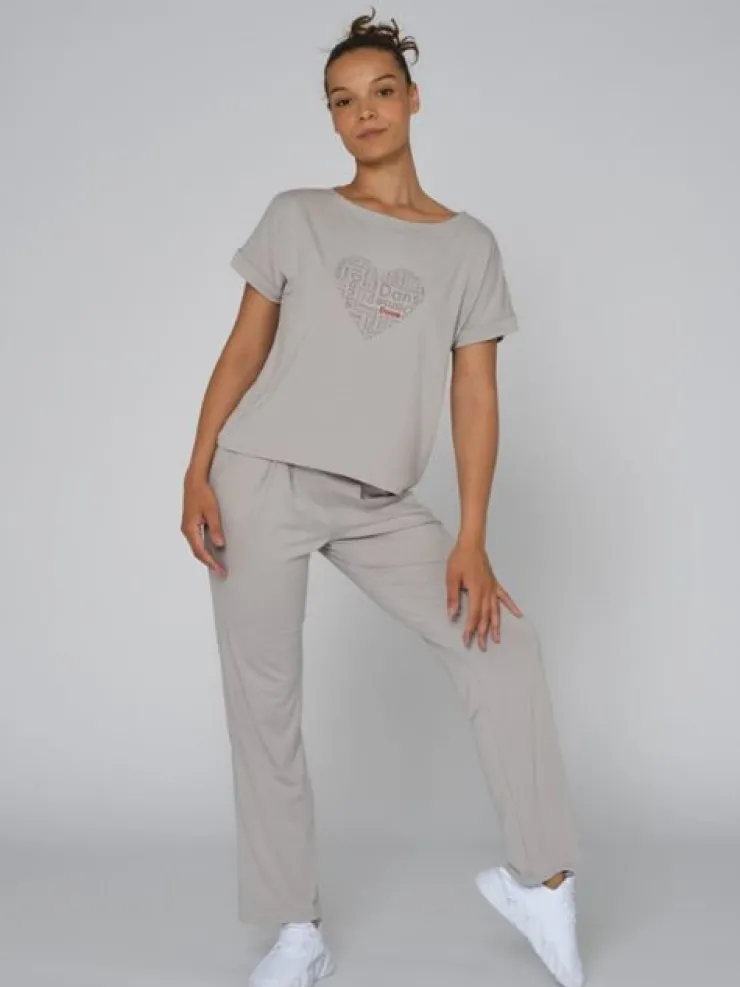 Dansebutikken Tempsdanse lys viscose t-shirt til dans med logo