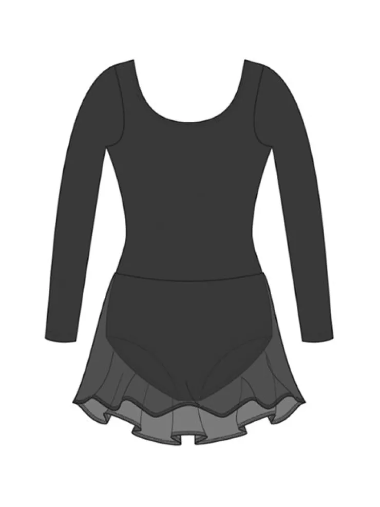 Børn Dansebutikken Wear Moi dragt med påsyet skørt i sort