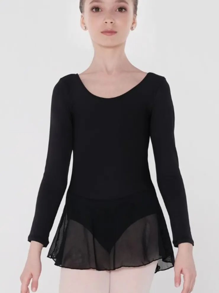 Børn Dansebutikken Wear Moi dragt med påsyet skørt i sort