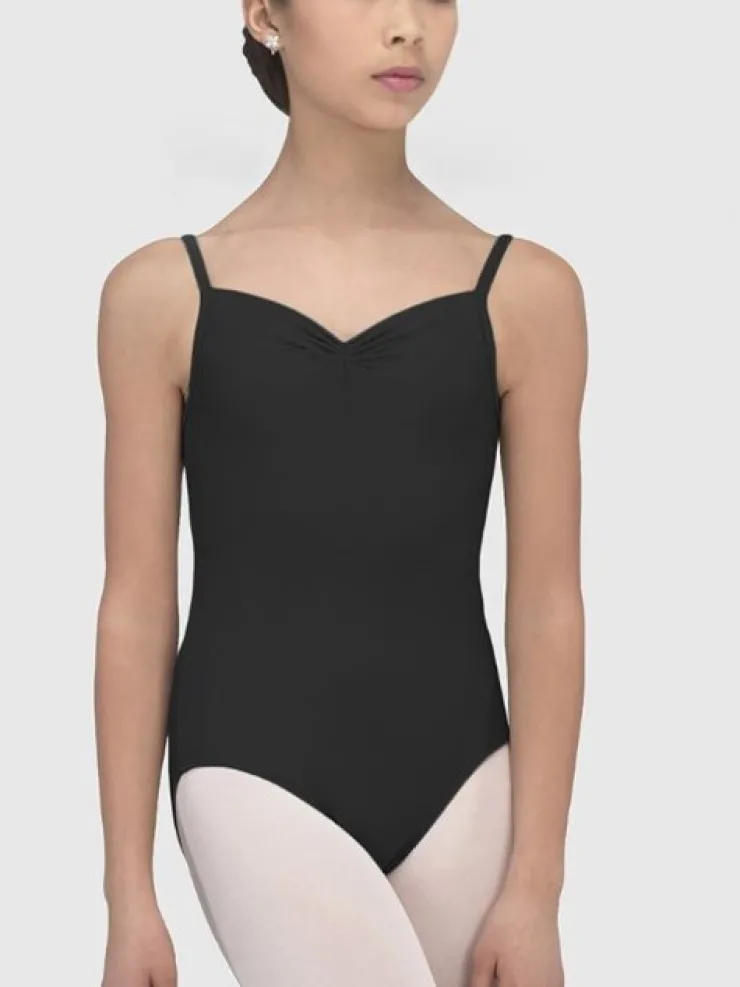 Børn Dansebutikken Wear Moi dragt med rynk til piger i sort