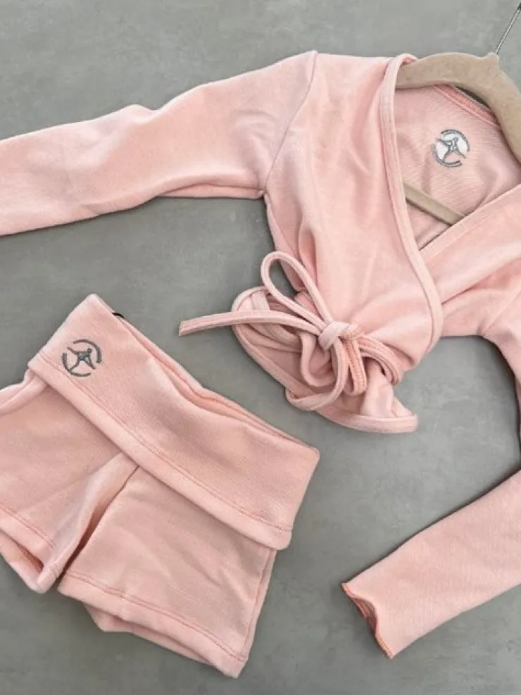 Børn Dansebutikken Wearmoi rosa slå om overdel børn ballet/gymnastik