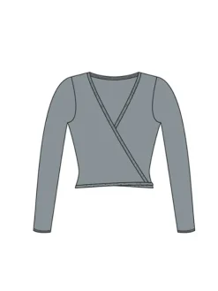 Børn Dansebutikken Wearmoi grå slå om overdel børn ballet/gymnastik