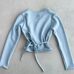 Børn Dansebutikken Wearmoi lyseblå slå om overdel børn ballet/gymnastik