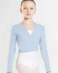 Børn Dansebutikken Wearmoi lyseblå slå om overdel børn ballet/gymnastik
