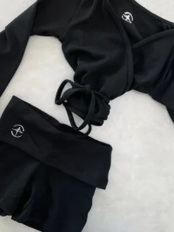 Børn Dansebutikken Wearmoi sorte strikshorts børn ballet/gymnastik